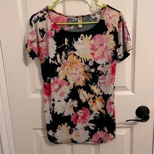 LARA Floral Women's Blouse - Black, Pink, Yellow